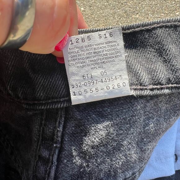 Ladies 90s Levi’s 555 black guys fit straight leg jeans 13 JR M Vintage - Picture 7 of 7